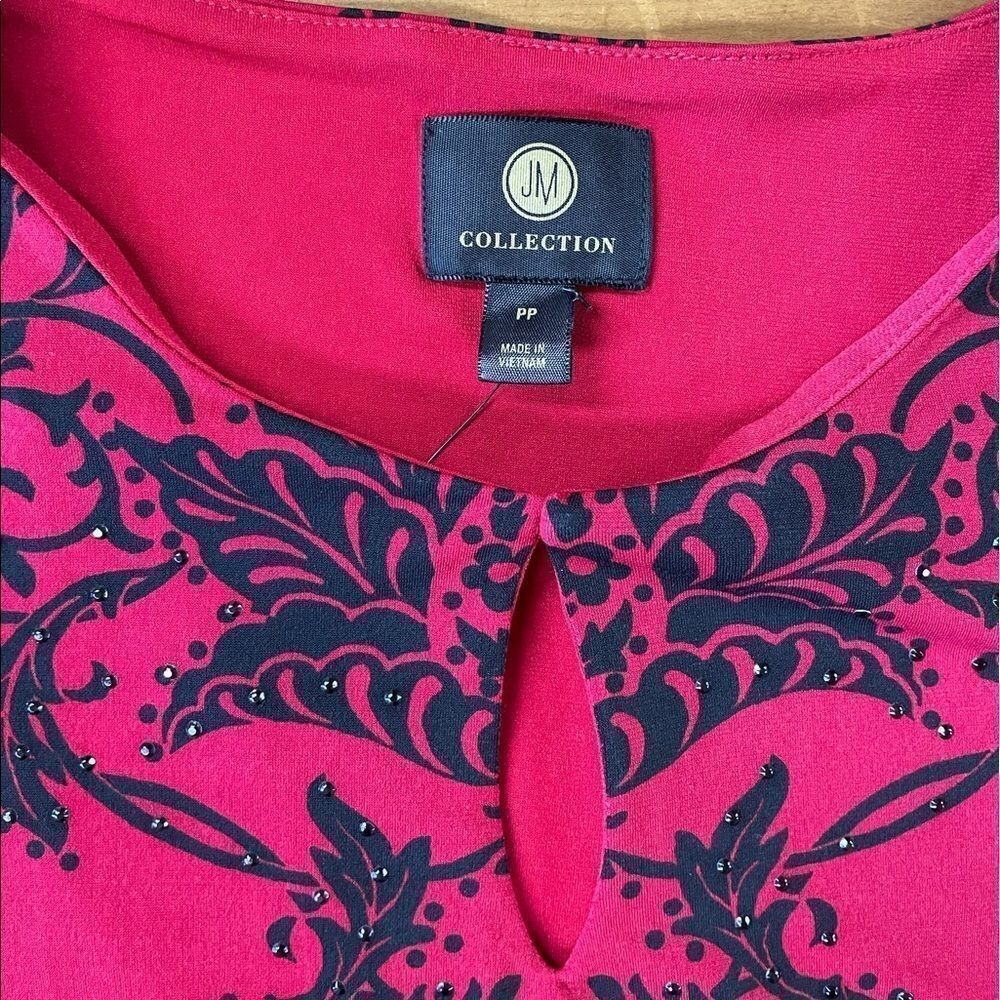 JM Collection Red Blouse  - Picture 4 of 9